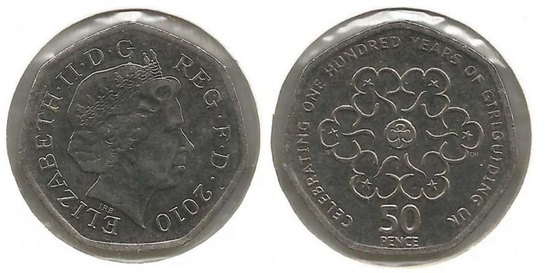 50 Pence - Elizabeth II 4th portrait; Girlguiding