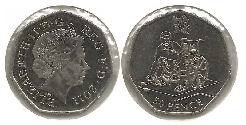 50 Pence - Elizabeth II 4th portrait; Boccia